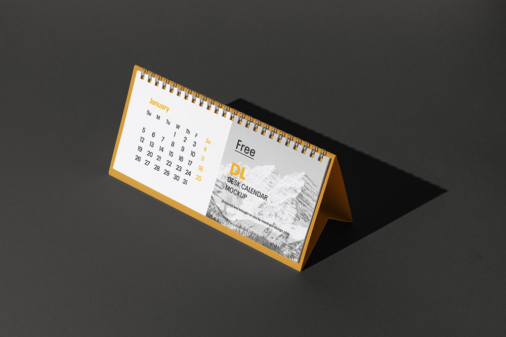 Kostenloses DL Schreibtischkalender Modell