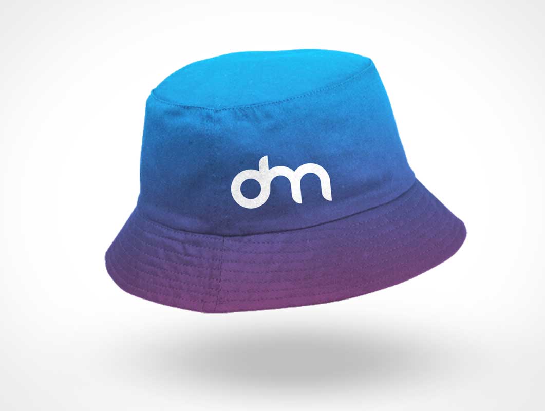 Sombrero de cubo bordado PSD maqueta