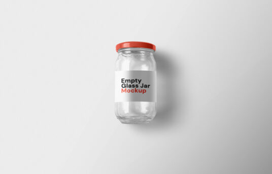 Empty Glass Jar with Label Mockup