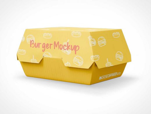 Fast Food Burger Take-Out-Verpackung PSD-Mockups