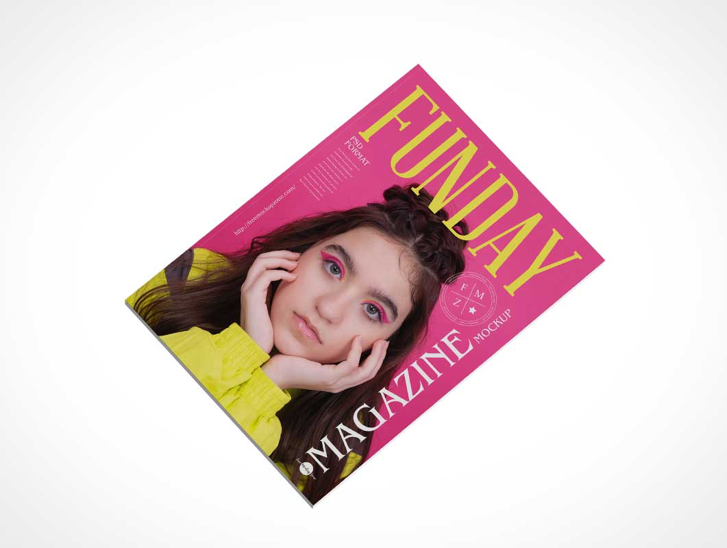 Free Floating Cover Magazine Mockup