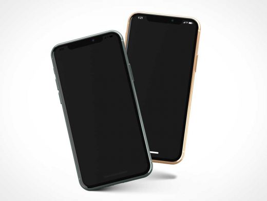 Maquettes PSD Smartphones mobiles Flottantes pour iPhone 11
