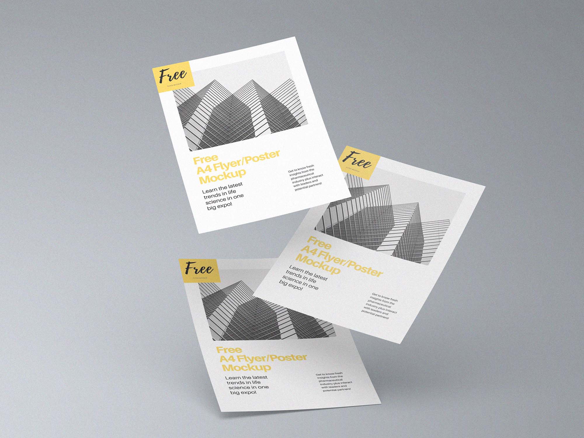 Free A4 Flyer and Poster Mockup 