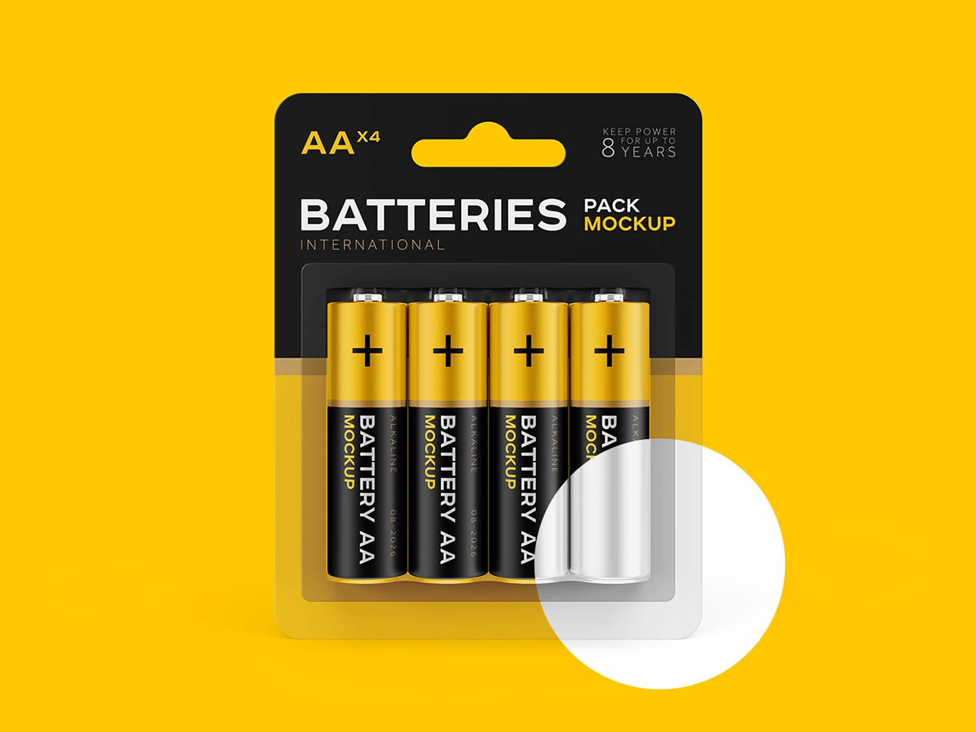 Free AA Battery Mockup 