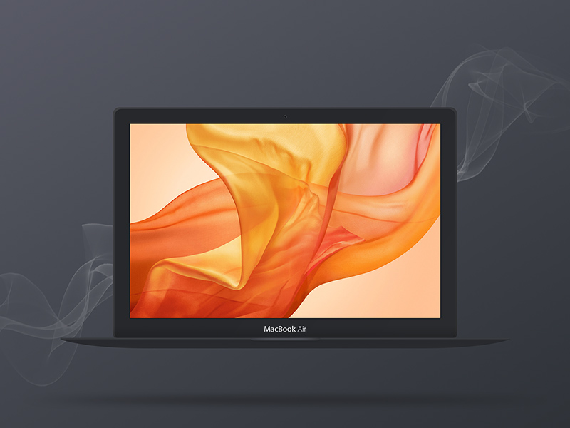 Темный Apple MacBook Воздух Вектор Mockup
