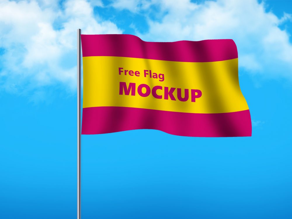 Kostenlose Flagge Mockup Vorlage