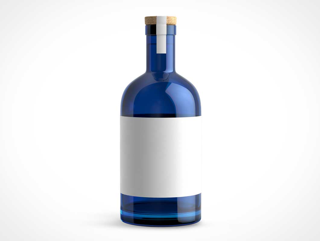 Kostenlose glänzende Glas Gin Flasche PSD -Mockups