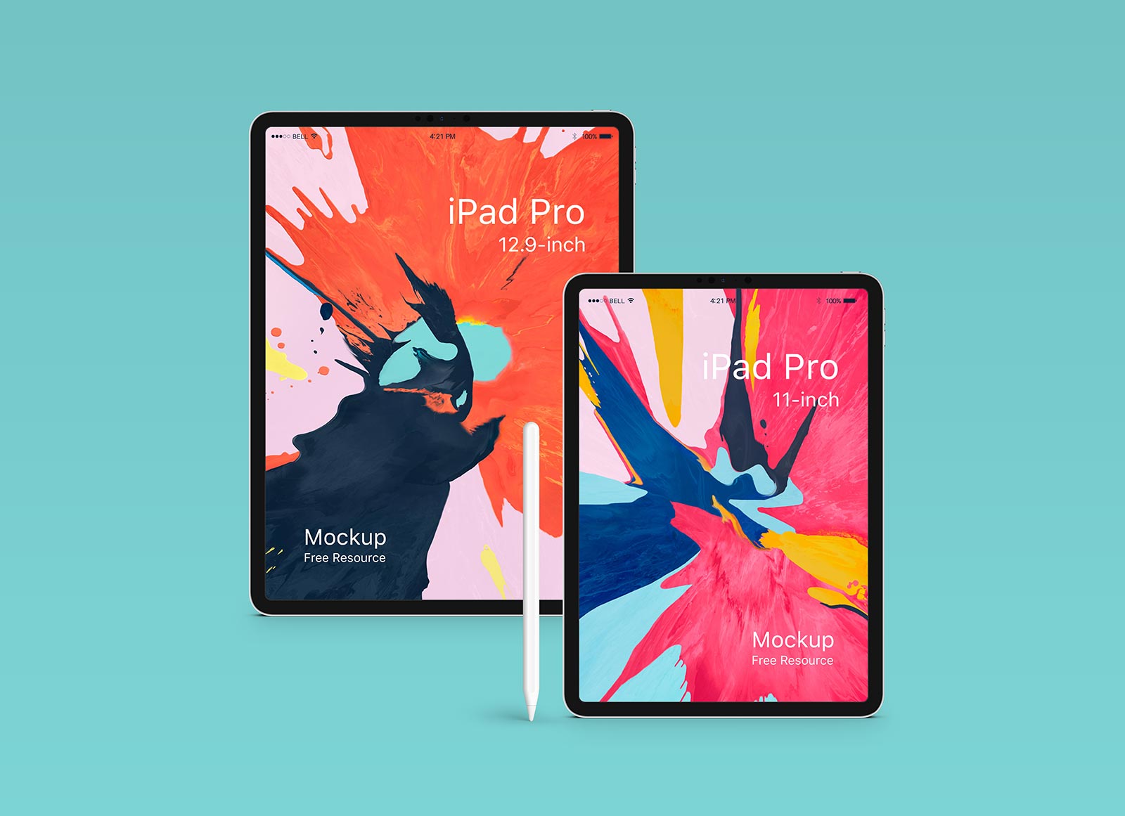 11 и 12,9 дюйма iPad Pro 2018 Mockup
