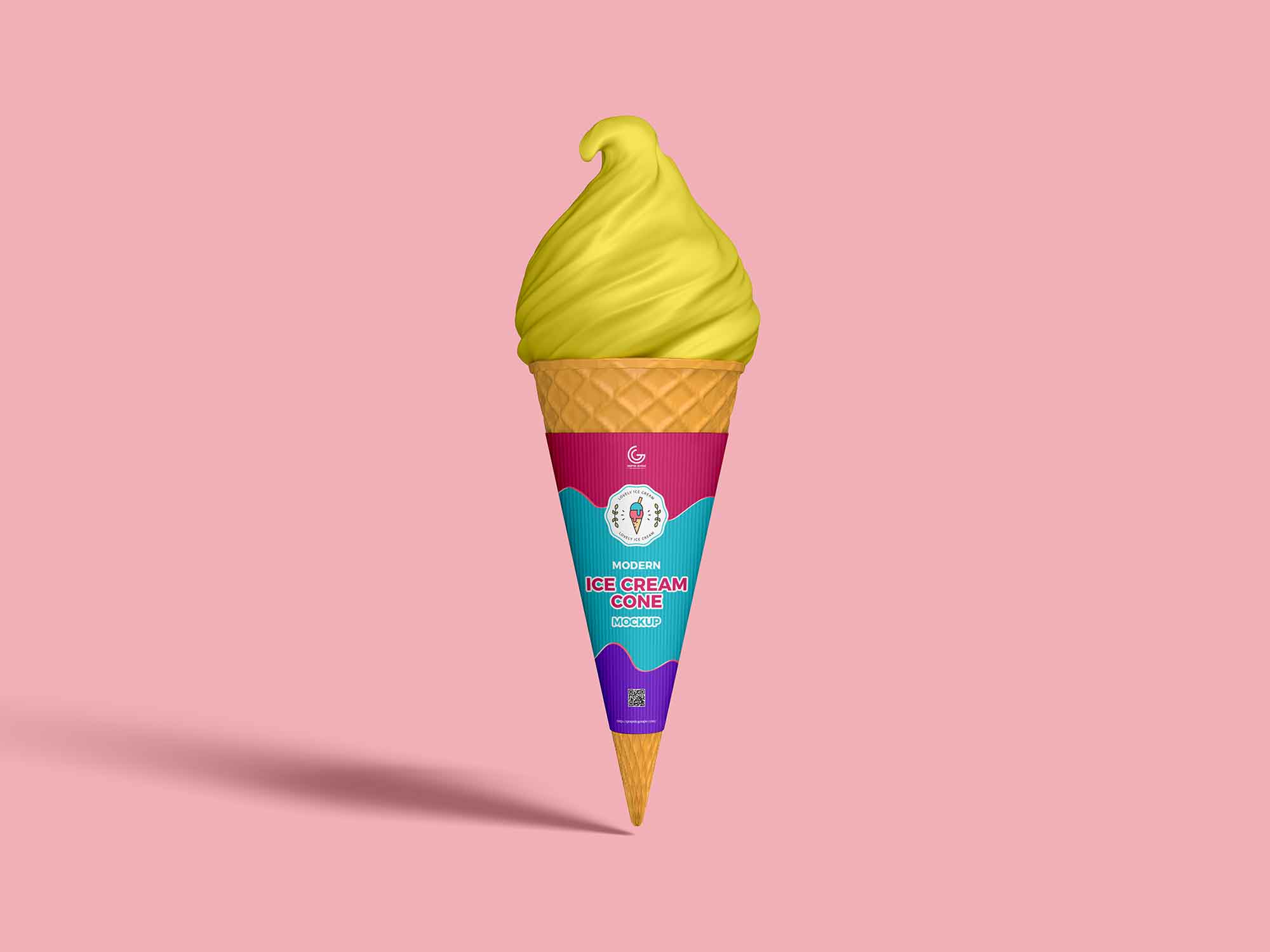 Maqueta de cono de helado gratis