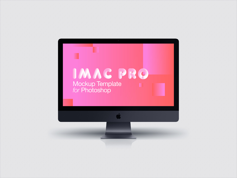 iMac Pro 2017 ダークグレーフロントモックアップ