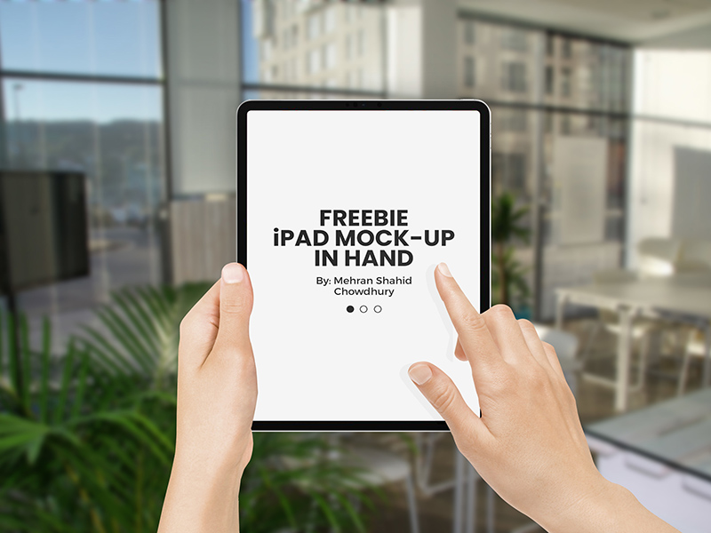iPad Pro 2018 in Hand Mockup