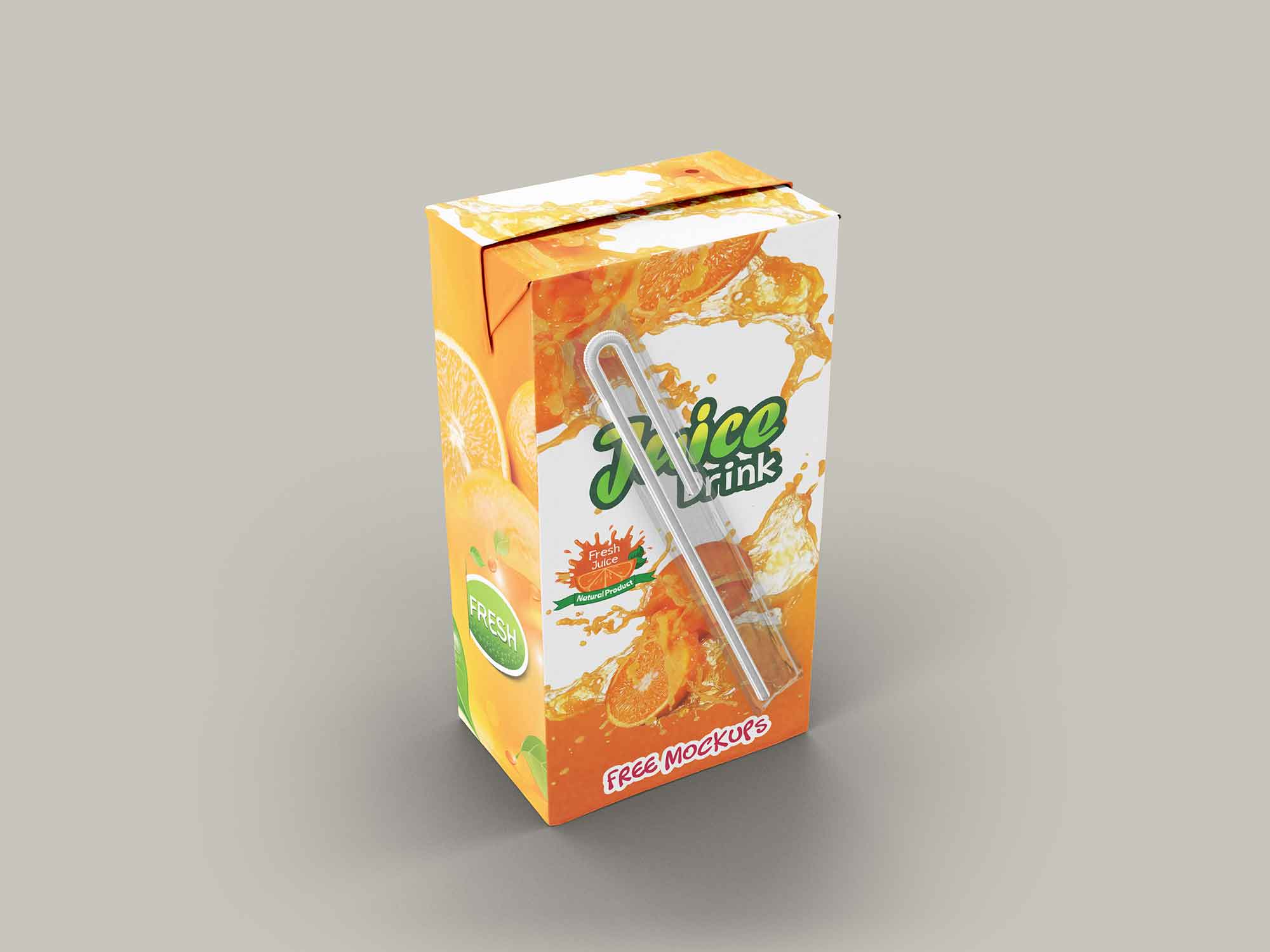 Free Juice Drink Packaging Mockups 