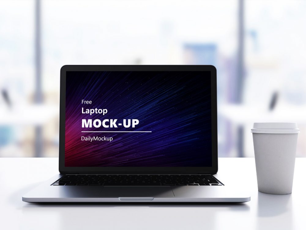 Бесплатный ноутбук Mockup PSD файл