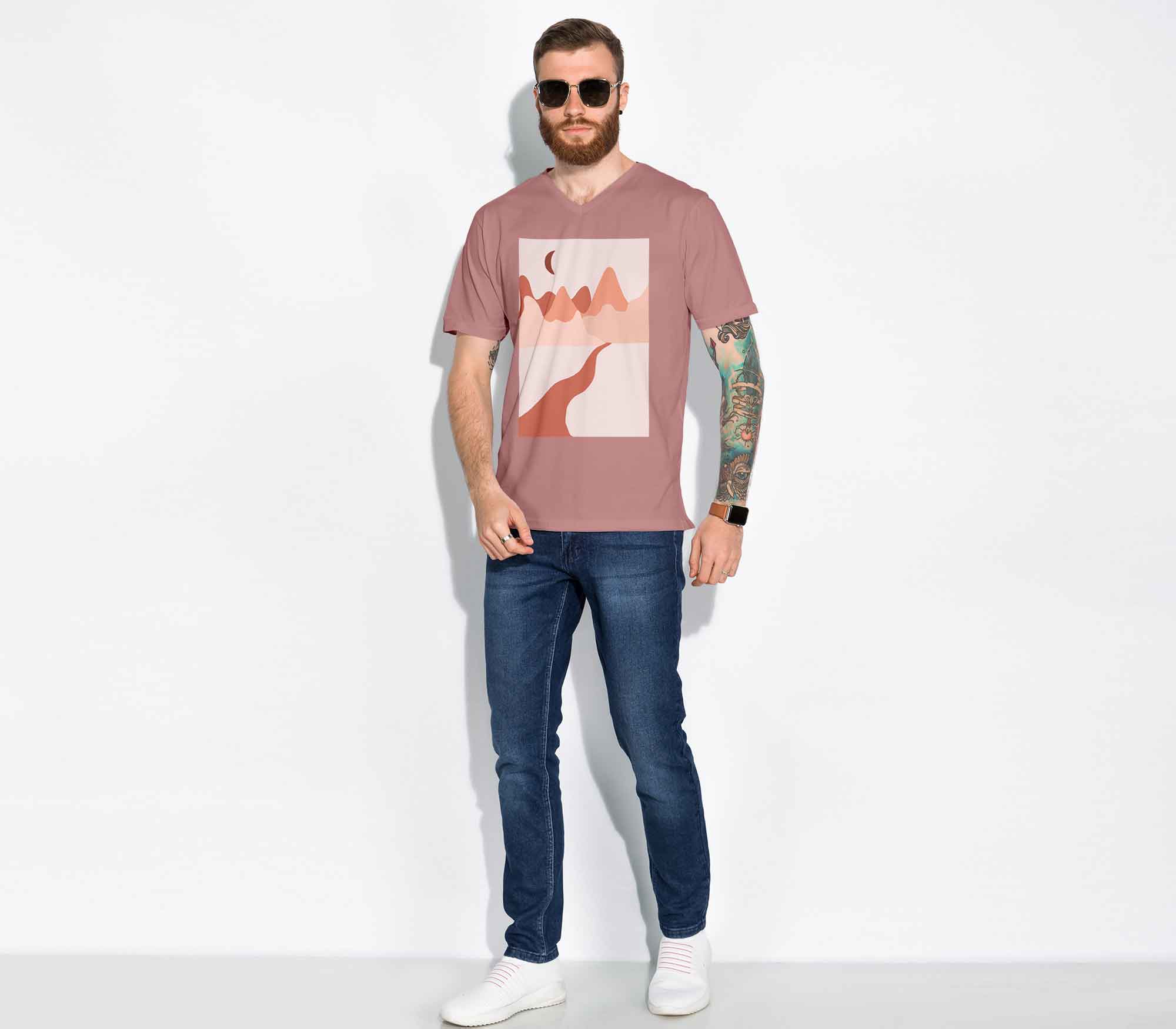 Free Male T-Shirt Fashion Mockup 