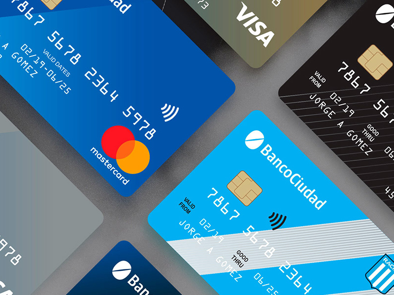 Mockup de tarjetas de crédito sin contacto