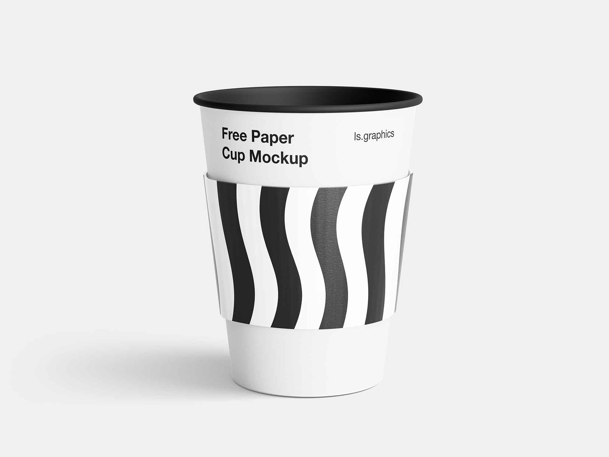 Free Paper Coffee Cup with Sleeve Mockup 