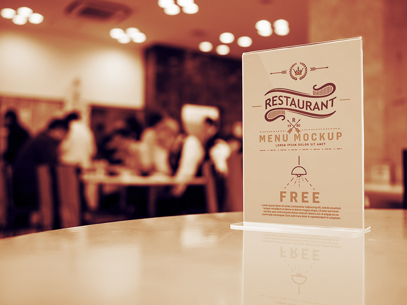 Bar or Restaurant Menu Mockup | Free PSD Templates