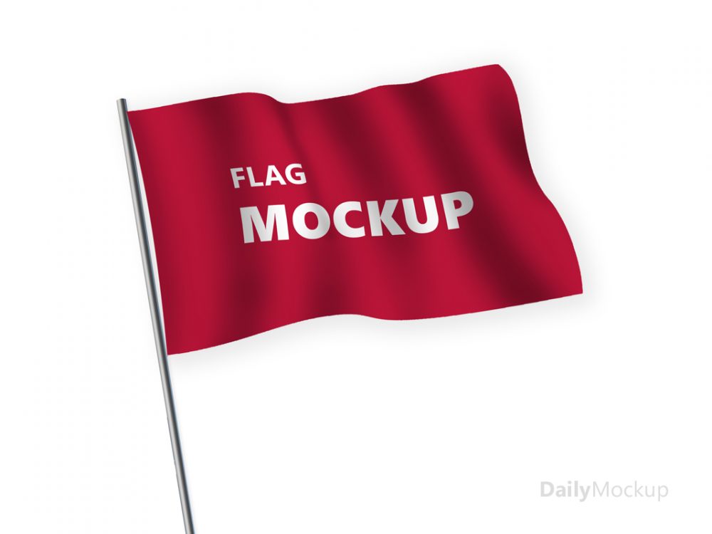 Free PSD Flag Mockup Template