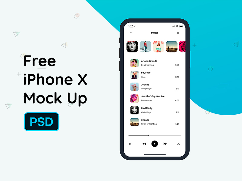 Free PSD iPhone X Mockup