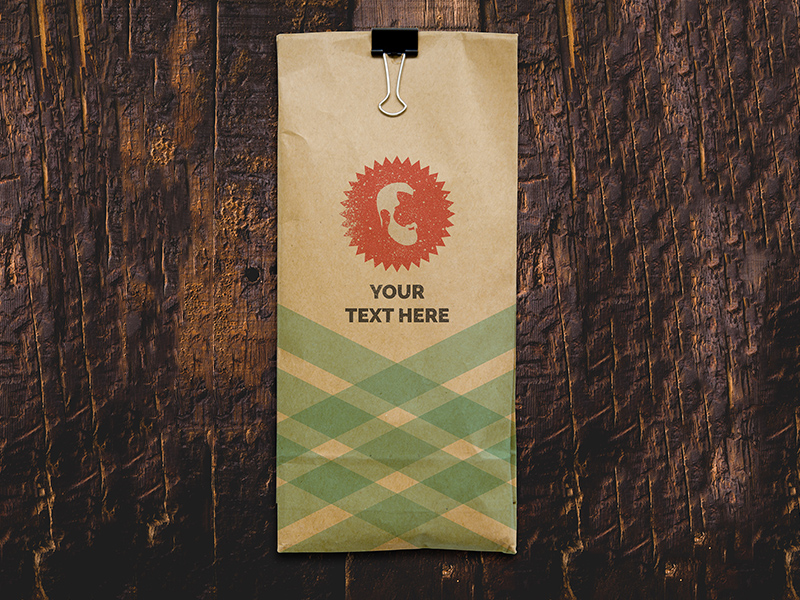 Крафт бумажный мешок Mockup - Вектор логотип