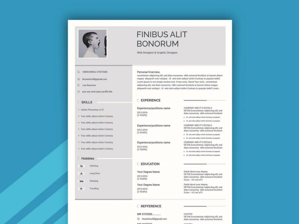 Two column Simple Resume Template With Cover Letter
