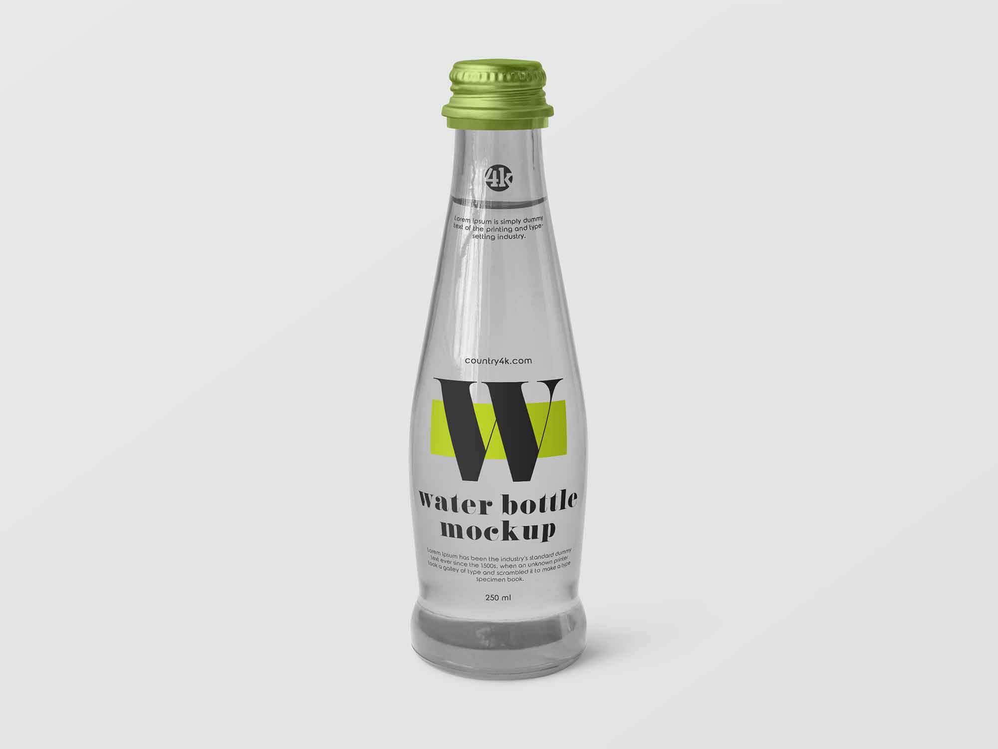 Maqueta de botella de agua de vidrio gratis