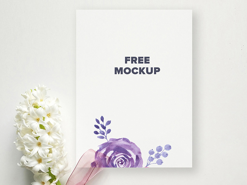 Свадьба и приглашение карты Mockup