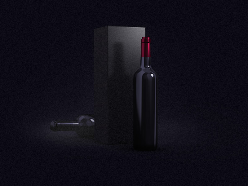 Maquette d’emballage de bouteille de vin