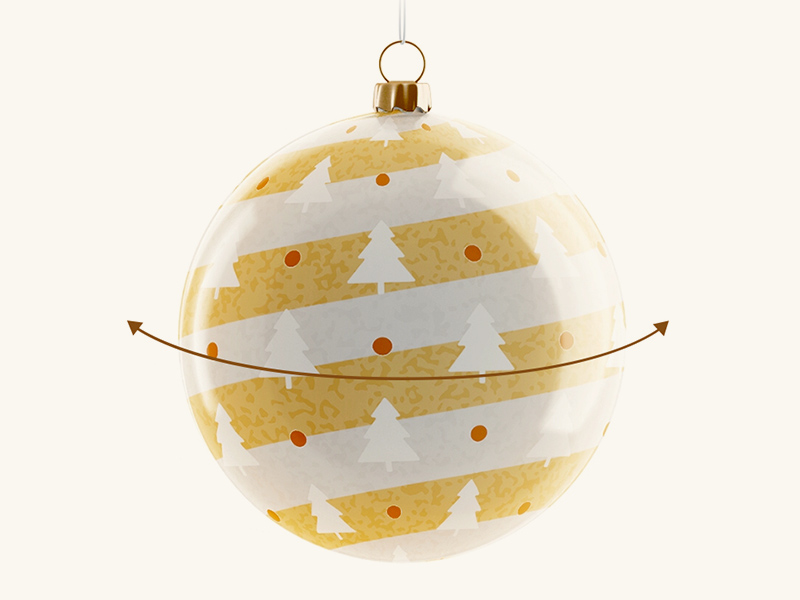 Рождественская елка мяч Анимированные Mockup