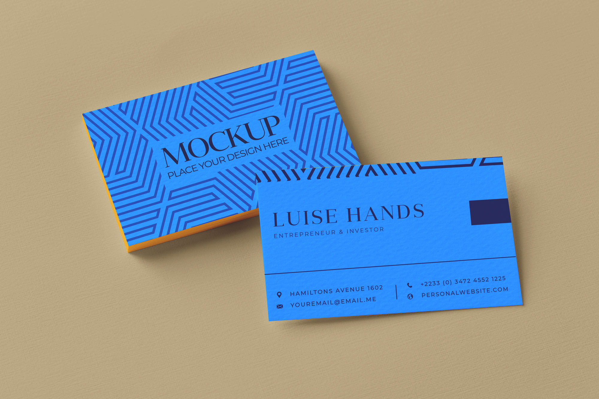 Free Front & Back Business Card Mockup PSD
