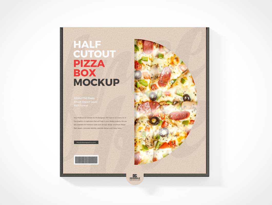 Caja de pizza congelada y paquete de paquetes PSD maquetas