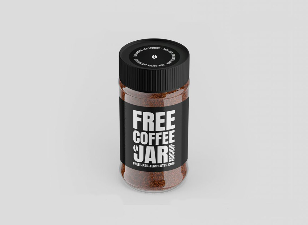 Free Glass Coffee Jar Mockup
