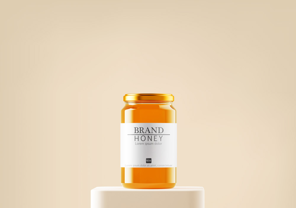 Maquette de jar à miel de verre libre
