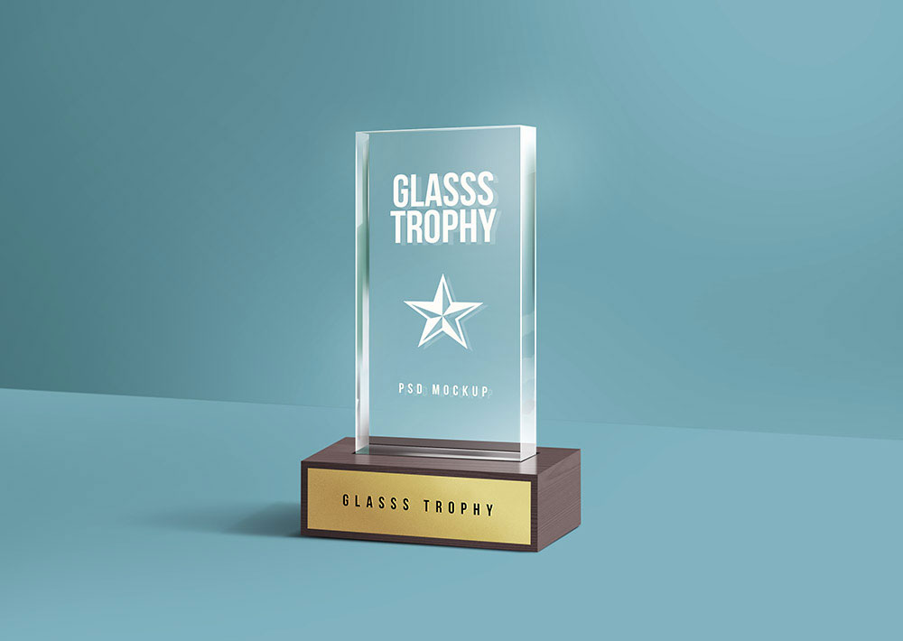 Maquette de trophée de verre gratuit