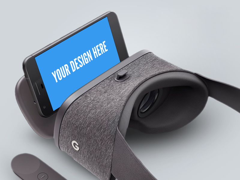 Google VR Daydream Plantilla Mockup