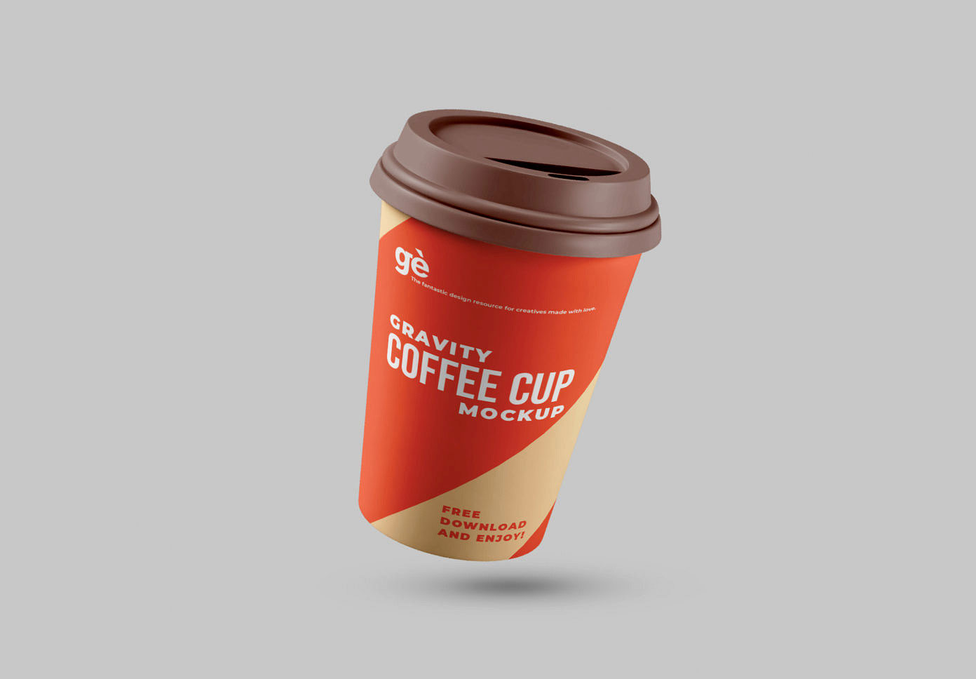 Kostenlose Gravity Kaffeetasse Mockup