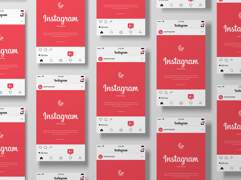 cocaína Dolor papel Free Grid Instagram Post Mockup | Free PSD Templates