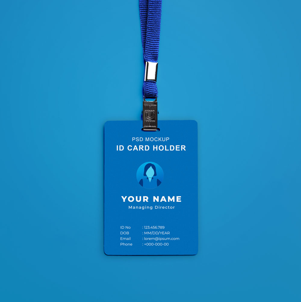 Kostenlose hängende ID-Karte Mockup PSD