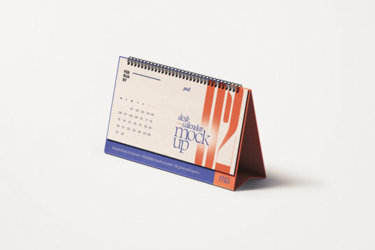 Maqueta de calendario de escritorio horizontal