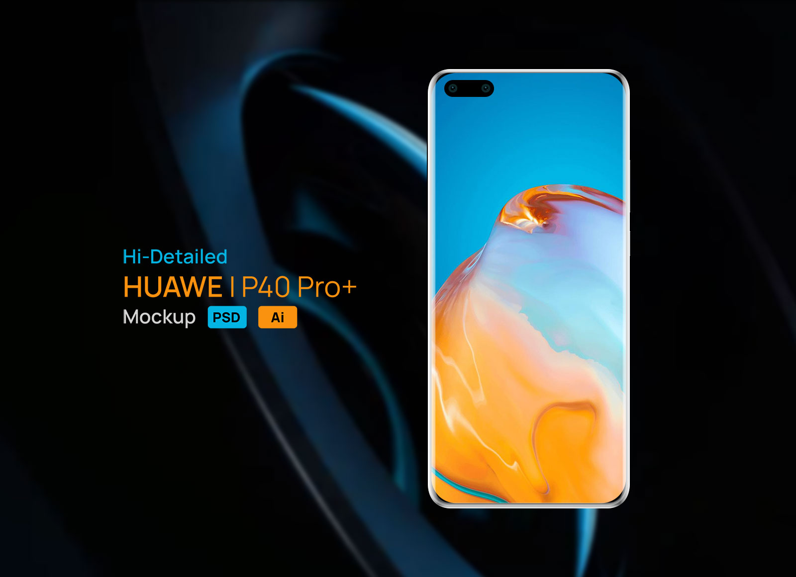 Huawei P40 Pro + (plus) Mockup & Ai
