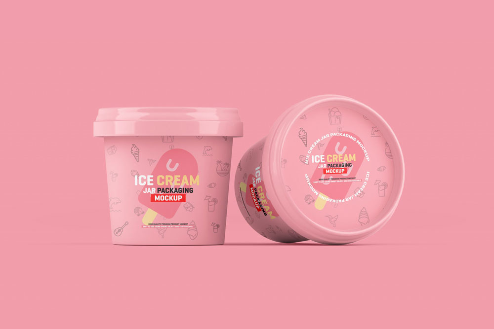Maqueta de embalaje de jarra de helado gratis
