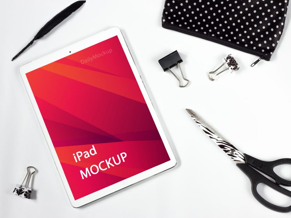 iPad Mockup On The Table (free download)
