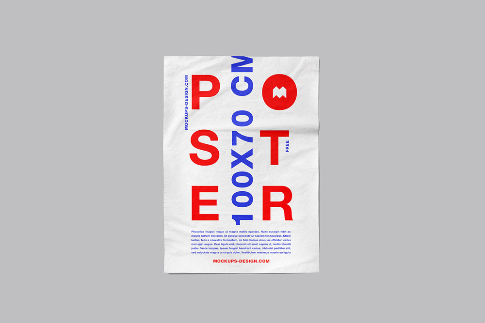 Free Isolated Glued Poster Mockup