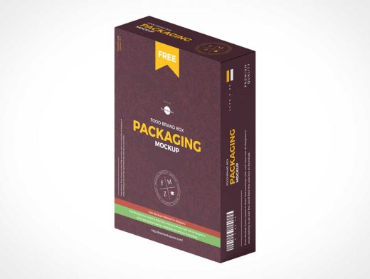 Изометрические коробки для пищевых брендов PSD Mockups