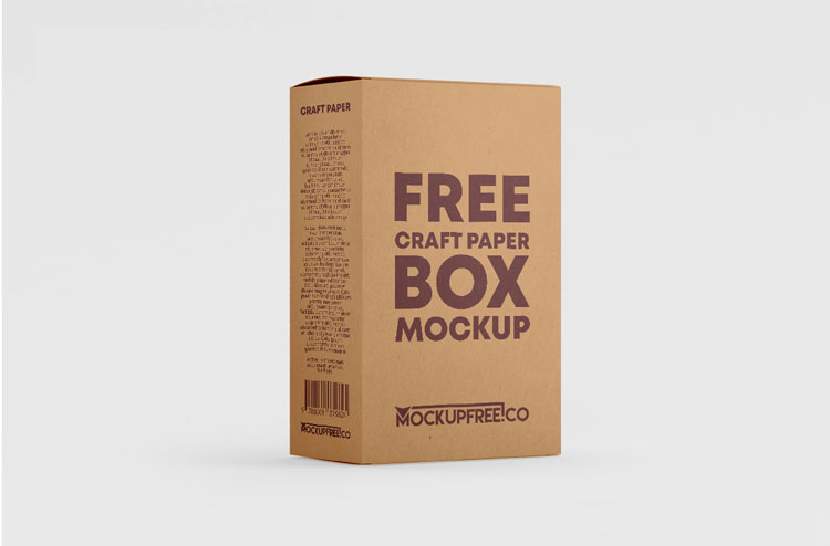 Free Kraft Paper Box Mockup