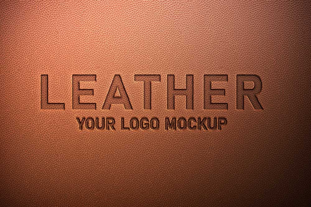 Free Leather Logo Mockup PSD