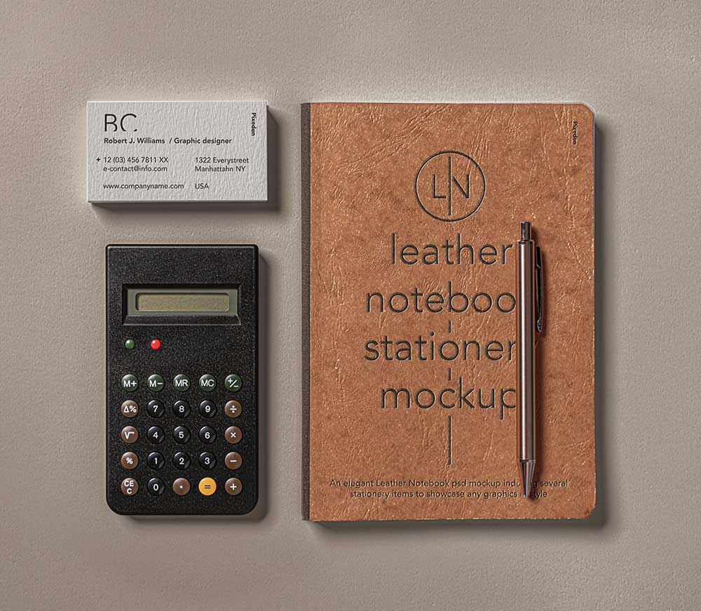 Kostenloses Leder-Notebook-Modell