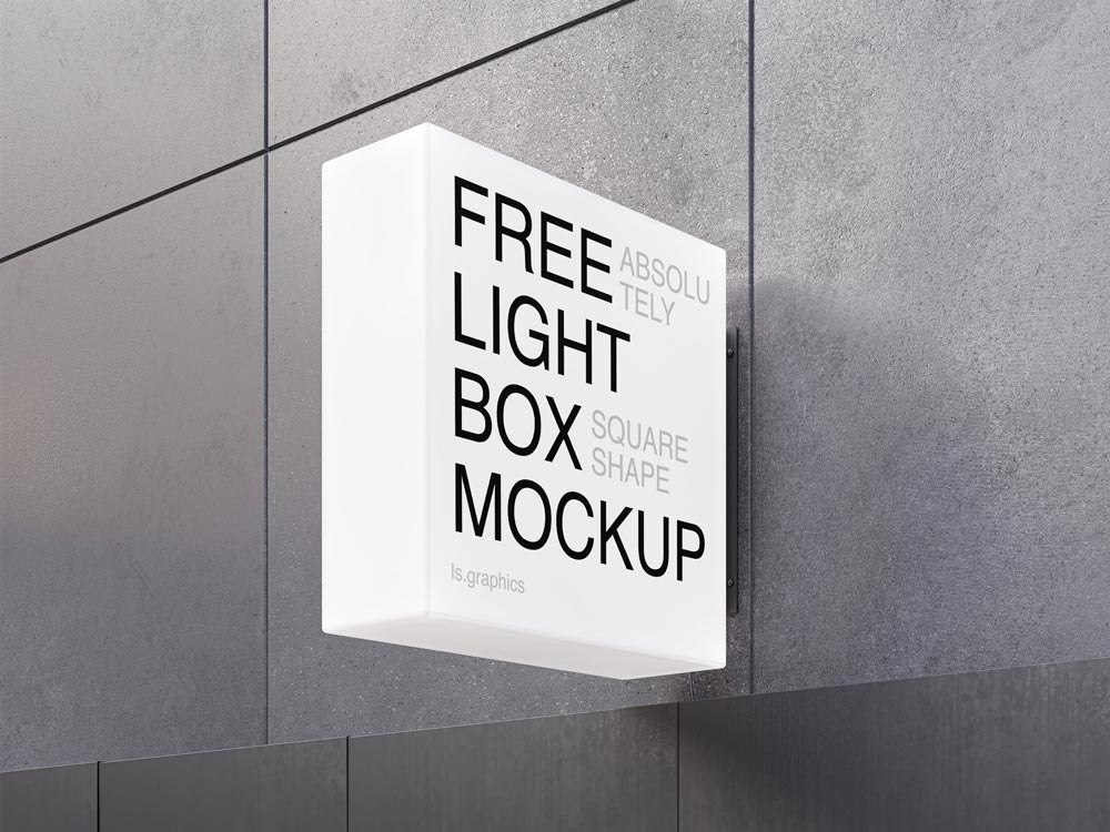 Maqueta de letrero de lightbox gratis