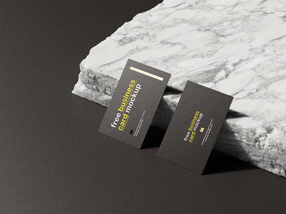 Maqueta de tarjeta de visita de piedra de mármol gratis