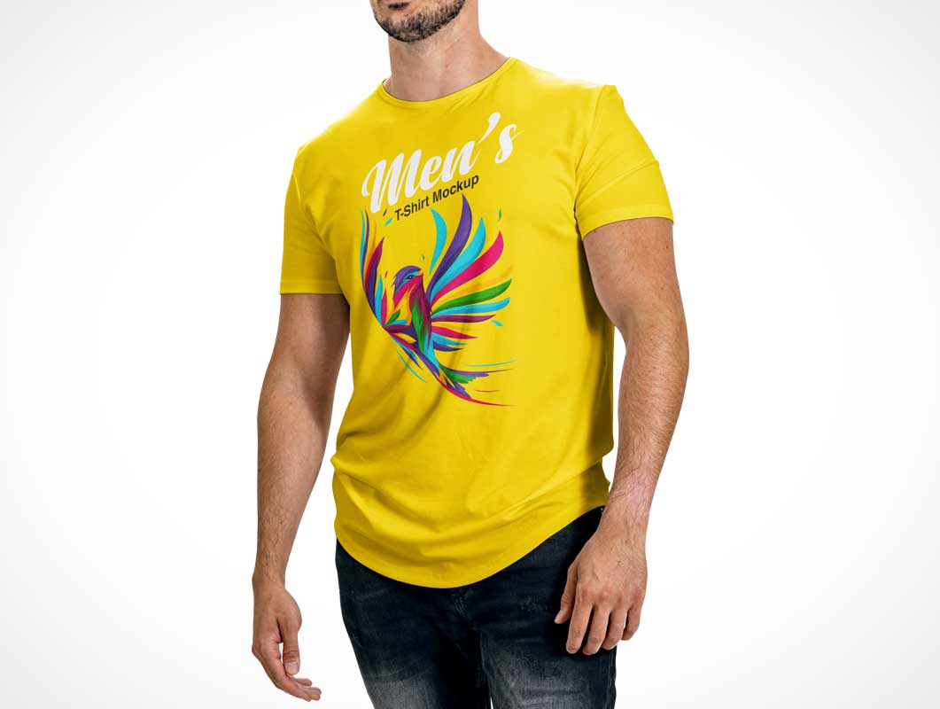 Herren-Premium-Rundkragen-T-Shirt Mockup